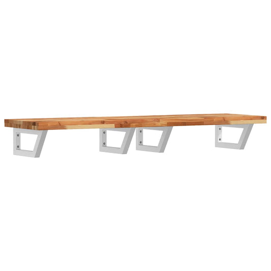 Basin Shelf Wall Mounted Steel and Solid Wood Acacia Basin Shelf Wall Mounted Steel and Solid Wood Acacia