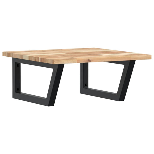 Basin Shelf Wall Mounted Steel and Solid Wood Acacia Basin Shelf Wall Mounted Steel and Solid Wood Acacia