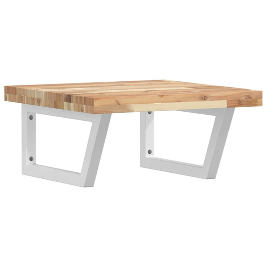 Basin Shelf Wall Mounted Steel and Solid Wood Acacia Basin Shelf Wall Mounted Steel and Solid Wood Acacia