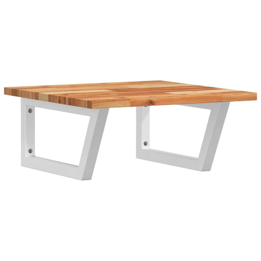 Basin Shelf Wall Mounted Steel and Solid Wood Acacia Basin Shelf Wall Mounted Steel and Solid Wood Acacia