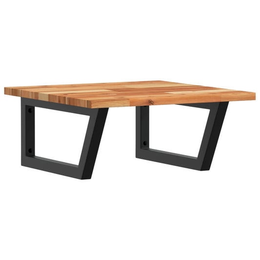 Basin Shelf Wall Mounted Steel and Solid Wood Acacia Basin Shelf Wall Mounted Steel and Solid Wood Acacia