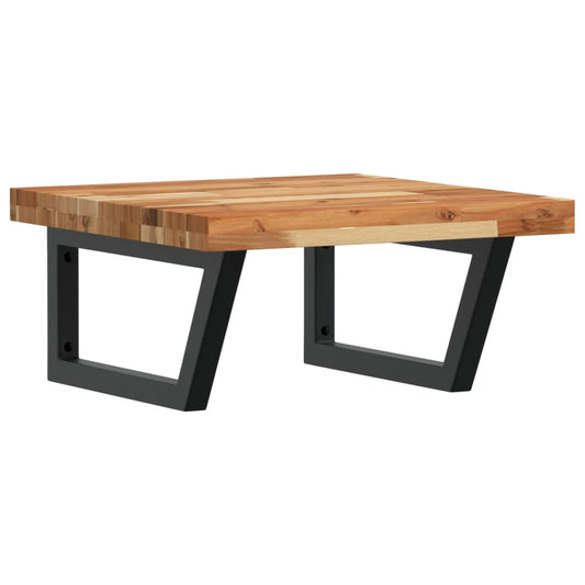 Basin Shelf Wall Mounted Steel and Solid Wood Acacia Basin Shelf Wall Mounted Steel and Solid Wood Acacia