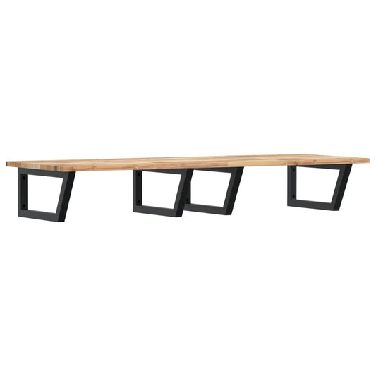 Basin Shelf Wall Mounted Steel and Solid Wood Acacia Basin Shelf Wall Mounted Steel and Solid Wood Acacia
