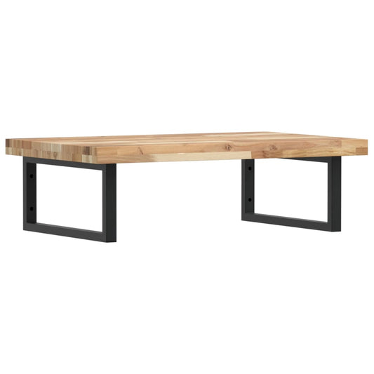 Basin Shelf Wall Mounted Steel and Solid Wood Acacia Basin Shelf Wall Mounted Steel and Solid Wood Acacia