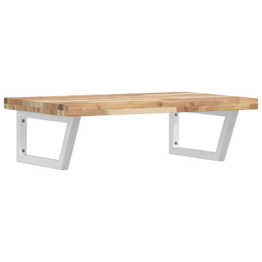 Basin Shelf Wall Mounted Steel and Solid Wood Acacia Basin Shelf Wall Mounted Steel and Solid Wood Acacia