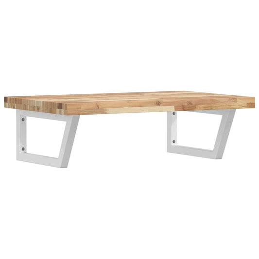 Basin Shelf Wall Mounted Steel and Solid Wood Acacia Basin Shelf Wall Mounted Steel and Solid Wood Acacia