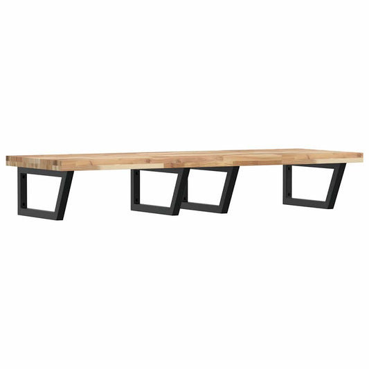 Basin Shelf Wall Mounted Steel and Solid Wood Acacia Basin Shelf Wall Mounted Steel and Solid Wood Acacia