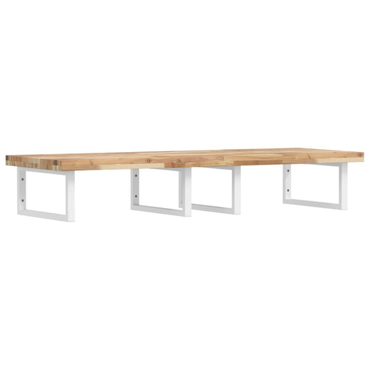 Basin Shelf Wall Mounted Steel and Solid Wood Acacia Basin Shelf Wall Mounted Steel and Solid Wood Acacia