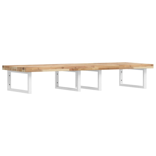 Basin Shelf Wall Mounted Steel and Solid Wood Acacia Basin Shelf Wall Mounted Steel and Solid Wood Acacia