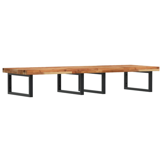 Basin Shelf Wall Mounted Steel and Solid Wood Acacia Basin Shelf Wall Mounted Steel and Solid Wood Acacia