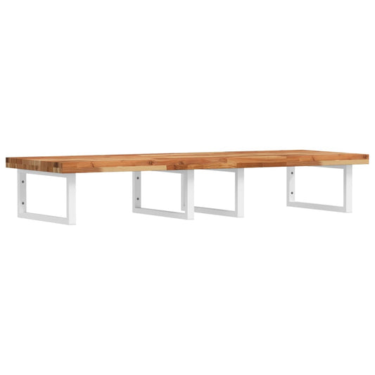 Basin Shelf Wall Mounted Steel and Solid Wood Acacia Basin Shelf Wall Mounted Steel and Solid Wood Acacia