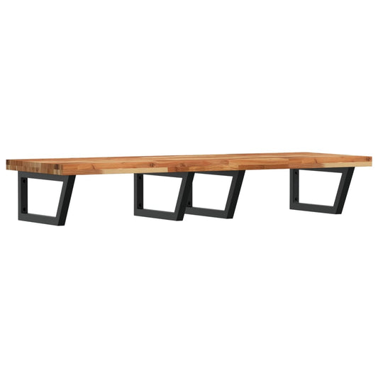 Basin Shelf Wall Mounted Steel and Solid Wood Acacia Basin Shelf Wall Mounted Steel and Solid Wood Acacia