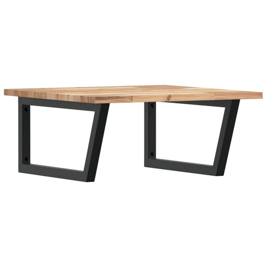 Basin Shelf Wall Mounted Steel and Solid Wood Acacia Basin Shelf Wall Mounted Steel and Solid Wood Acacia