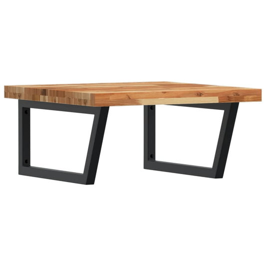 Basin Shelf Wall Mounted Steel and Solid Wood Acacia Basin Shelf Wall Mounted Steel and Solid Wood Acacia