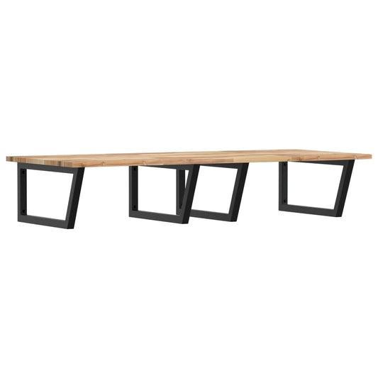 Basin Shelf Wall Mounted Steel and Solid Wood Acacia Basin Shelf Wall Mounted Steel and Solid Wood Acacia