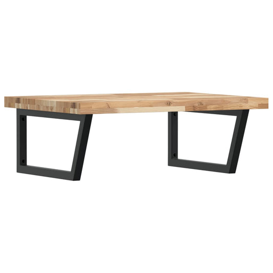 Basin Shelf Wall Mounted Steel and Solid Wood Acacia Basin Shelf Wall Mounted Steel and Solid Wood Acacia
