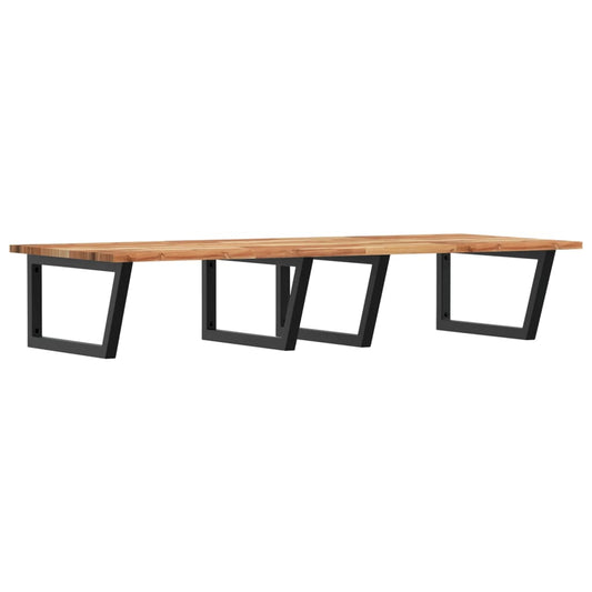 Basin Shelf Wall Mounted Steel and Solid Wood Acacia Basin Shelf Wall Mounted Steel and Solid Wood Acacia
