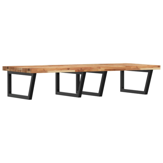 Basin Shelf Wall Mounted Steel and Solid Wood Acacia Basin Shelf Wall Mounted Steel and Solid Wood Acacia