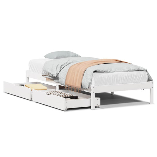Bed Frame without Mattress White 75x190 cm Small Single Solid Wood Pine Bed Frame without Mattress White 75x190 cm Small Single Solid Wood Pine