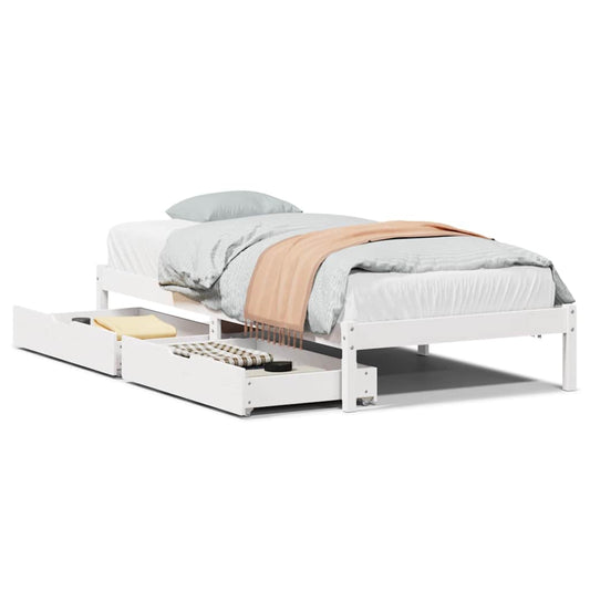 Bed Frame without Mattress White 90x190 cm Single Solid Wood Pine Bed Frame without Mattress White 90x190 cm Single Solid Wood Pine