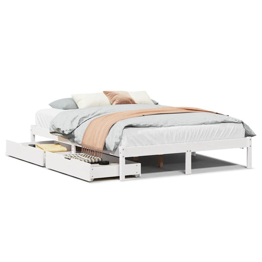 Bed Frame without Mattress White 160x200 cm Solid Wood Pine Bed Frame without Mattress White 160x200 cm Solid Wood Pine