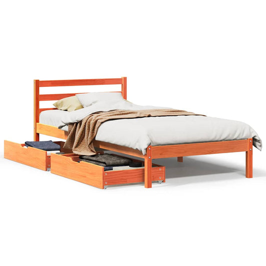 Bed Frame without Mattress Wax Brown 75x190 cm Small Single Solid Wood Pine Bed Frame without Mattress Wax Brown 75x190 cm Small Single Solid Wood Pine