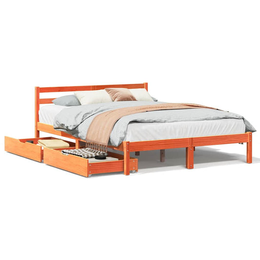 Bed Frame without Mattress Wax Brown 120x190 cm Small Double Solid Wood Pine Bed Frame without Mattress Wax Brown 120x190 cm Small Double Solid Wood Pine