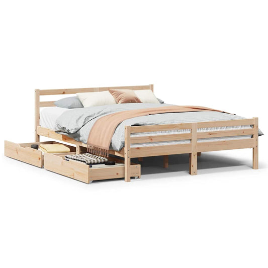 Bed Frame without Mattress 135x190 cm Double Solid Wood Pine Bed Frame without Mattress 135x190 cm Double Solid Wood Pine