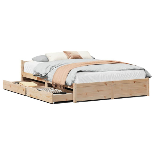 Bed Frame without Mattress 135x190 cm Double Solid Wood Pine Bed Frame without Mattress 135x190 cm Double Solid Wood Pine