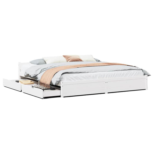 Bed Frame without Mattress White 160x200 cm Solid Wood Pine Bed Frame without Mattress White 160x200 cm Solid Wood Pine
