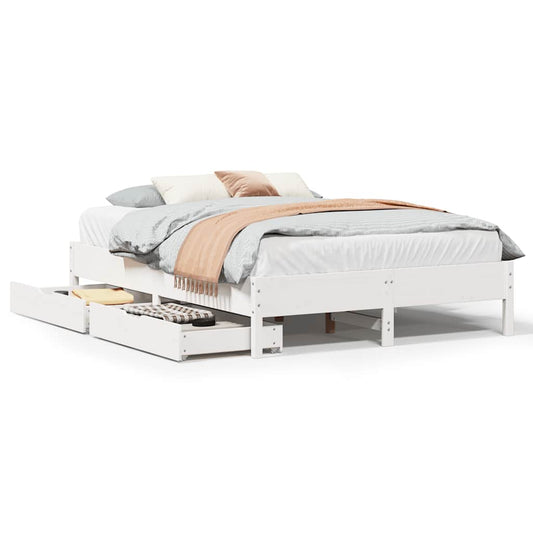 Bed Frame without Mattress White 120x200 cm Solid Wood Pine Bed Frame without Mattress White 120x200 cm Solid Wood Pine