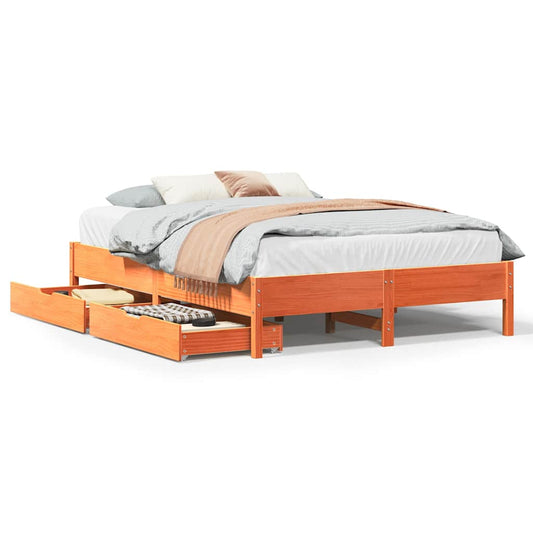 Bed Frame without Mattress Wax Brown 120x190 cm Small Double Solid Wood Pine Bed Frame without Mattress Wax Brown 120x190 cm Small Double Solid Wood Pine