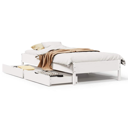 Bed Frame without Mattress White 90x190 cm Single Solid Wood Pine Bed Frame without Mattress White 90x190 cm Single Solid Wood Pine