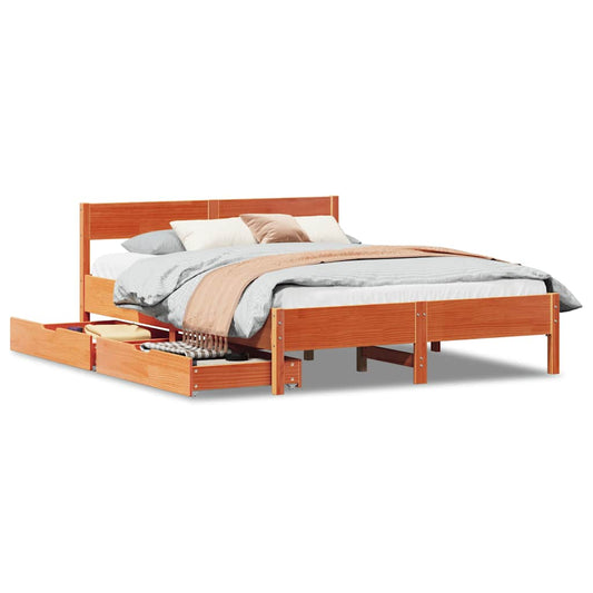 Bed Frame without Mattress Wax Brown 120x200 cm Solid Wood Pine Bed Frame without Mattress Wax Brown 120x200 cm Solid Wood Pine
