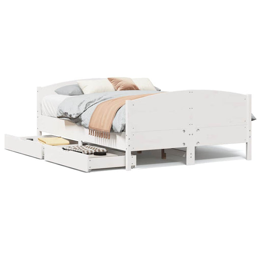 Bed Frame without Mattress White 120x200 cm Solid Wood Pine Bed Frame without Mattress White 120x200 cm Solid Wood Pine