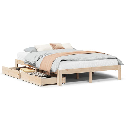 Bed Frame with Drawers without Mattress 140x190 cm Bed Frame with Drawers without Mattress 140x190 cm