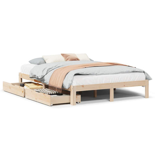 Bed Frame with Drawers without Mattress 150x200 cm King Size Bed Frame with Drawers without Mattress 150x200 cm King Size