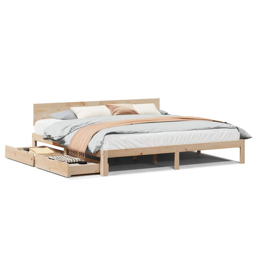 Bed Frame with Drawers without Mattress 200x200 cm Bed Frame with Drawers without Mattress 200x200 cm