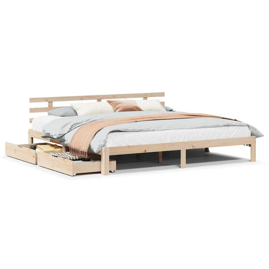 Bed Frame with Drawers without Mattress 180x200 cm Super King Bed Frame with Drawers without Mattress 180x200 cm Super King