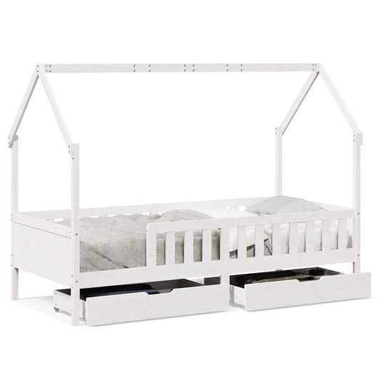 Kids Bed Frame with Drawers without Mattress 90x190 cm Single Solid Wood Kids Bed Frame with Drawers without Mattress 90x190 cm Single Solid Wood