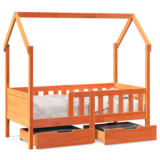 Kids Bed Frame with Drawers without Mattress 80x160 cm Solid Wood Kids Bed Frame with Drawers without Mattress 80x160 cm Solid Wood
