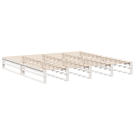 Bed Frame without Mattress White 180x200 cm Super King Solid Wood Pine Bed Frame without Mattress White 180x200 cm Super King Solid Wood Pine