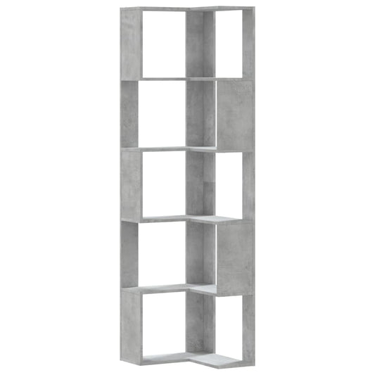 Corner Bookcase 5-Tier Concrete Grey 50x50x179 cm Engineered Wood Corner Bookcase 5-Tier Concrete Grey 50x50x179 cm Engineered Wood