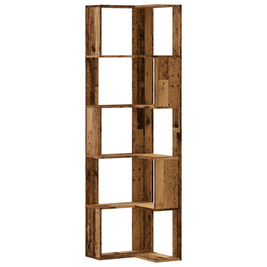 Corner Bookcase 5-Tier Old Wood 50x50x179 cm Engineered Wood Corner Bookcase 5-Tier Old Wood 50x50x179 cm Engineered Wood