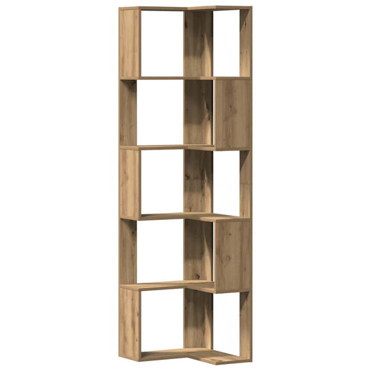 Corner Bookcase 5-Tier Artisian Oak 50x50x179 cm Engineered Wood Corner Bookcase 5-Tier Artisian Oak 50x50x179 cm Engineered Wood