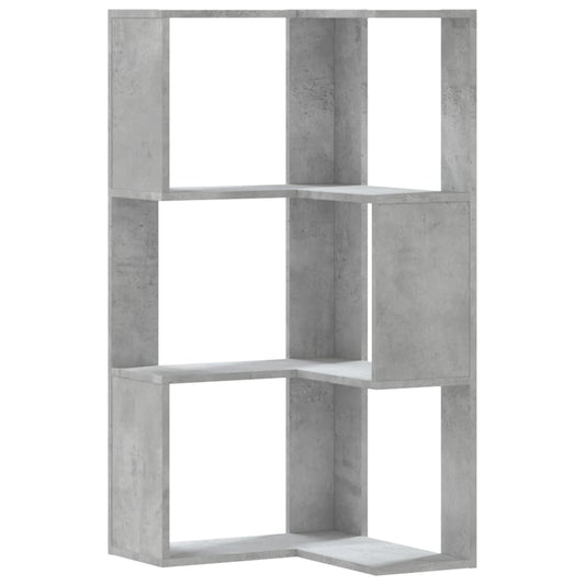 Corner Bookcase 3-Tier Concrete Grey 50x50x102 cm Engineered Wood Corner Bookcase 3-Tier Concrete Grey 50x50x102 cm Engineered Wood