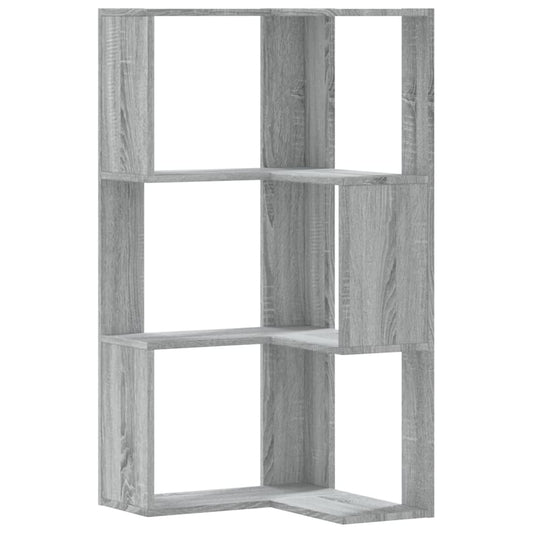 Corner Bookcase 3-Tier Grey Sonoma 50x50x102 cm Engineered Wood Corner Bookcase 3-Tier Grey Sonoma 50x50x102 cm Engineered Wood