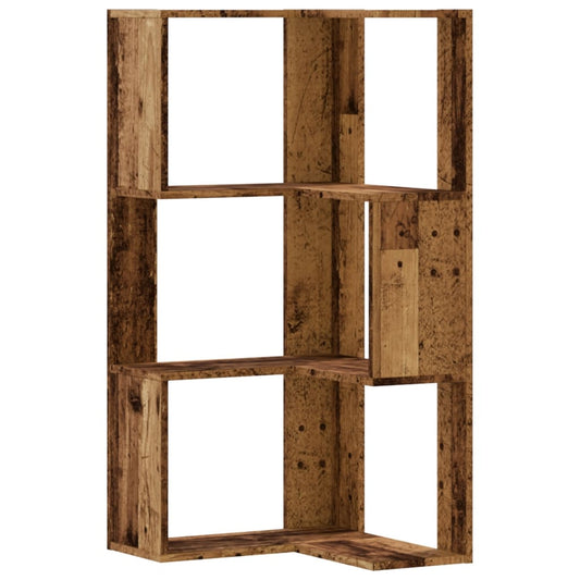 Corner Bookcase 3-Tier Old Wood 50x50x102 cm Engineered Wood Corner Bookcase 3-Tier Old Wood 50x50x102 cm Engineered Wood