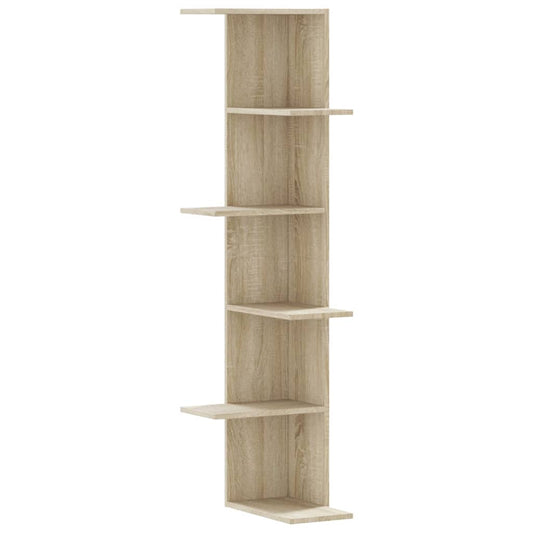 Wall Corner Shelf Sonoma Oak 36.5x36.5x140 cm Engineered Wood Wall Corner Shelf Sonoma Oak 36.5x36.5x140 cm Engineered Wood
