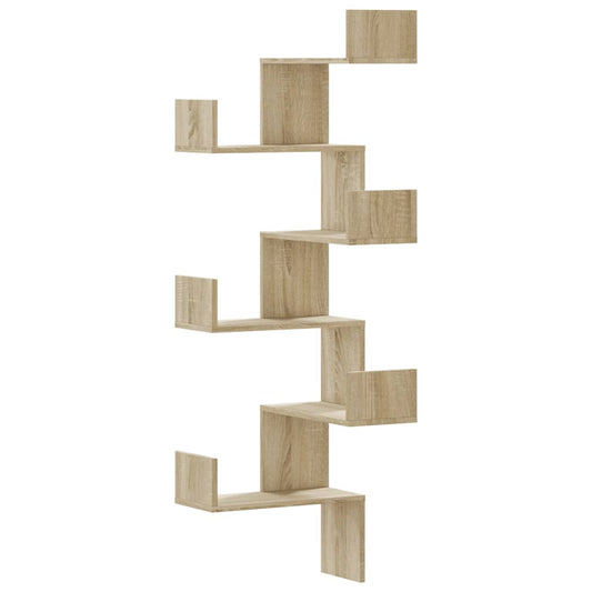 Wall Corner Shelf Sonoma Oak 45x45x147 cm Engineered Wood Wall Corner Shelf Sonoma Oak 45x45x147 cm Engineered Wood